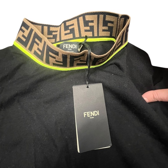 Fendi FF motif Turtleneck Sweater size 54 (XXL) new with tags - Picture 3 of 9